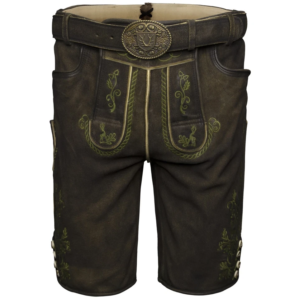 Krüger Milian Avec Ceinture Pantalon En Cuir Pour Hommes Pantalon Traditionnel - Photo 1/1