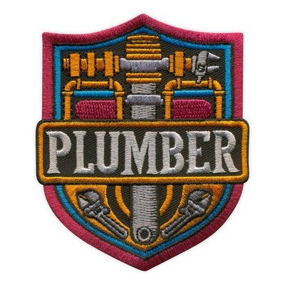 PLUMBER - shield Patch/Badge Embroidered