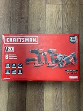CRAFTSMAN V20 6-Tool Combo Kit w/ Soft Case, 2 Batteries & Charger CMCK601D2