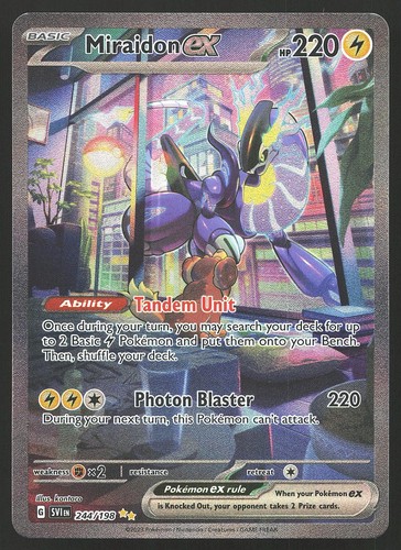 Miraidon ex 244/198 Scarlet & Violet Base Set Holo SIR Pokemon Card NM