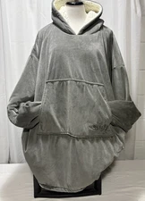 The Comfy Original Oversized Wearable Hoodie Blanket Gray Sherpa Lined One Size 
