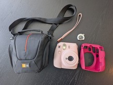 Fuji Instax Mini 9 Fujifilm Instant Camera Light Pink w/ Case FOR PARTS/ REPAIR