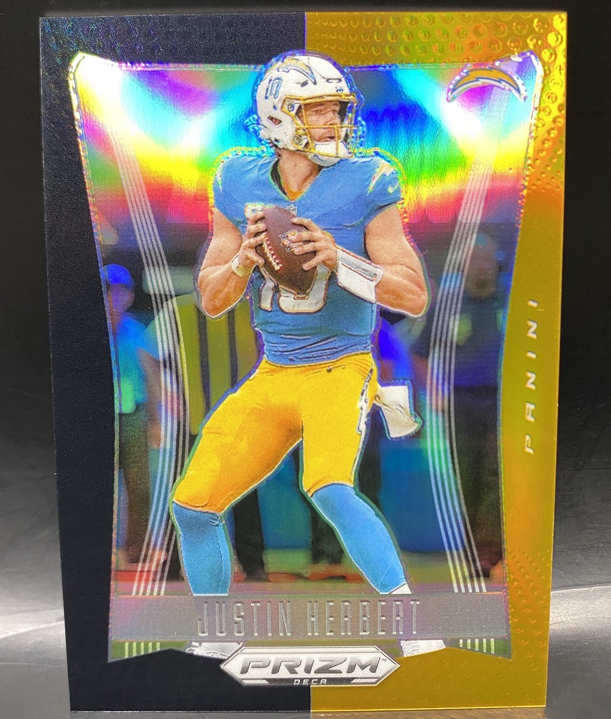 2024 Panini Prizm Deca Justin Herbert #175 Black & Gold Prizm 5/5 Chargers