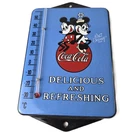 Vintage Coca Cola Sign - Mickey Soda Gas Pump Porcelain Ad Thermometer Sign