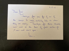 WW2 Victoria Cross Ian Fraser VC signed note 1995 on white postcard