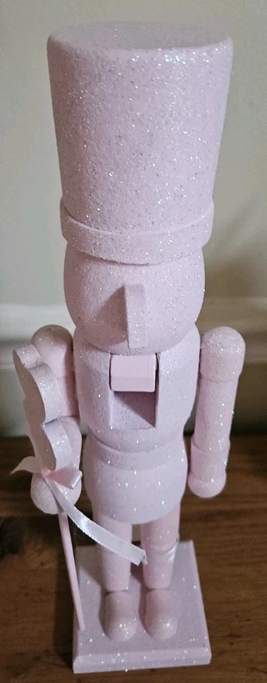 Rachal Zoe Christmas Wood Nutcracker In Pink Glitter - Image 3 of 4