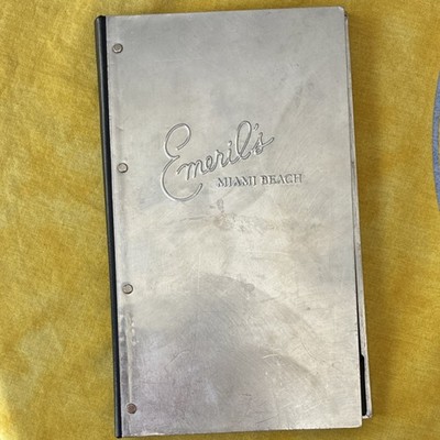Emeril's Miami Beach Vintage Metal Restaurant Cocktail Menu Collectible