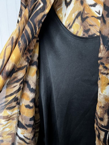 Notations Jacke Damen 2X braun Animal Print transparent vorne offen Kimono Cardigan - Bild 8 von 12