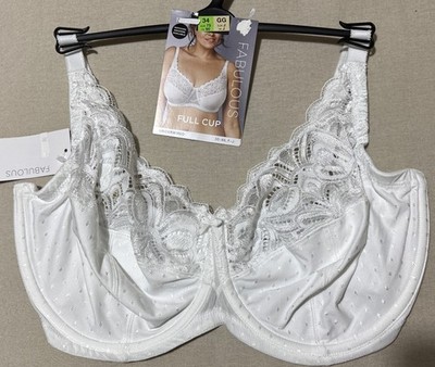 M&S AMELIA LACE UNDERWIRED FULL CUP BRA IN WHITE SIZE 34GG