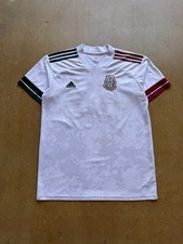 Camiseta deportiva de fútbol visitante Adidas México 2010 de colección blanca Copa Mundial de la FIFA XL