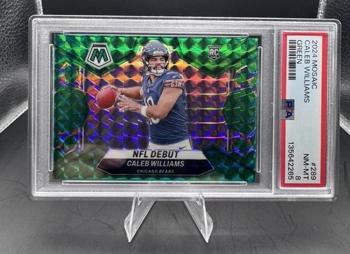 2024 Mosaic-NFL Debut Caleb Williams #289 Green Mosaic Prizm (RC) PSA 8 🏈BEARS