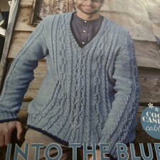 Knitting Pattern Sian Brown, Debbie Bliss DK Cable Sweater, Men’s cricket Jumper
