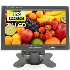 7 inch Monitor  Displays, HD/AV/VGA Input, 1024  600 Resolution, Built-in S...