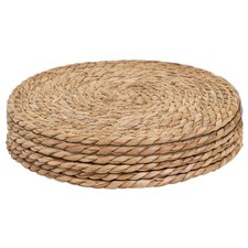 Round Woven Placemats Set 6 Pcs 12 Inch Natural Rattan table mat