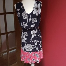 Eliza J Surplice Blouson Tropical floral print dress nwot
