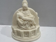 Vintage 2 Sided The Pieta Mary And Jesus  Plus Cherubs Statue Figure Religious