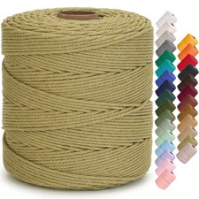 Aelfon Macrame Cord 4mm x 547yards, Soft Colored Macrame Rope, Natural Cotton...