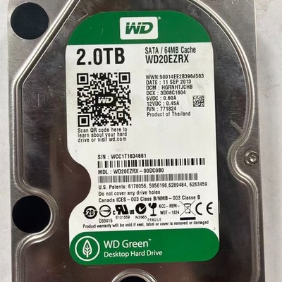 Western Digital WD Green 2TB Hard Drive HDD SATA III Desktop Storage 100% Health