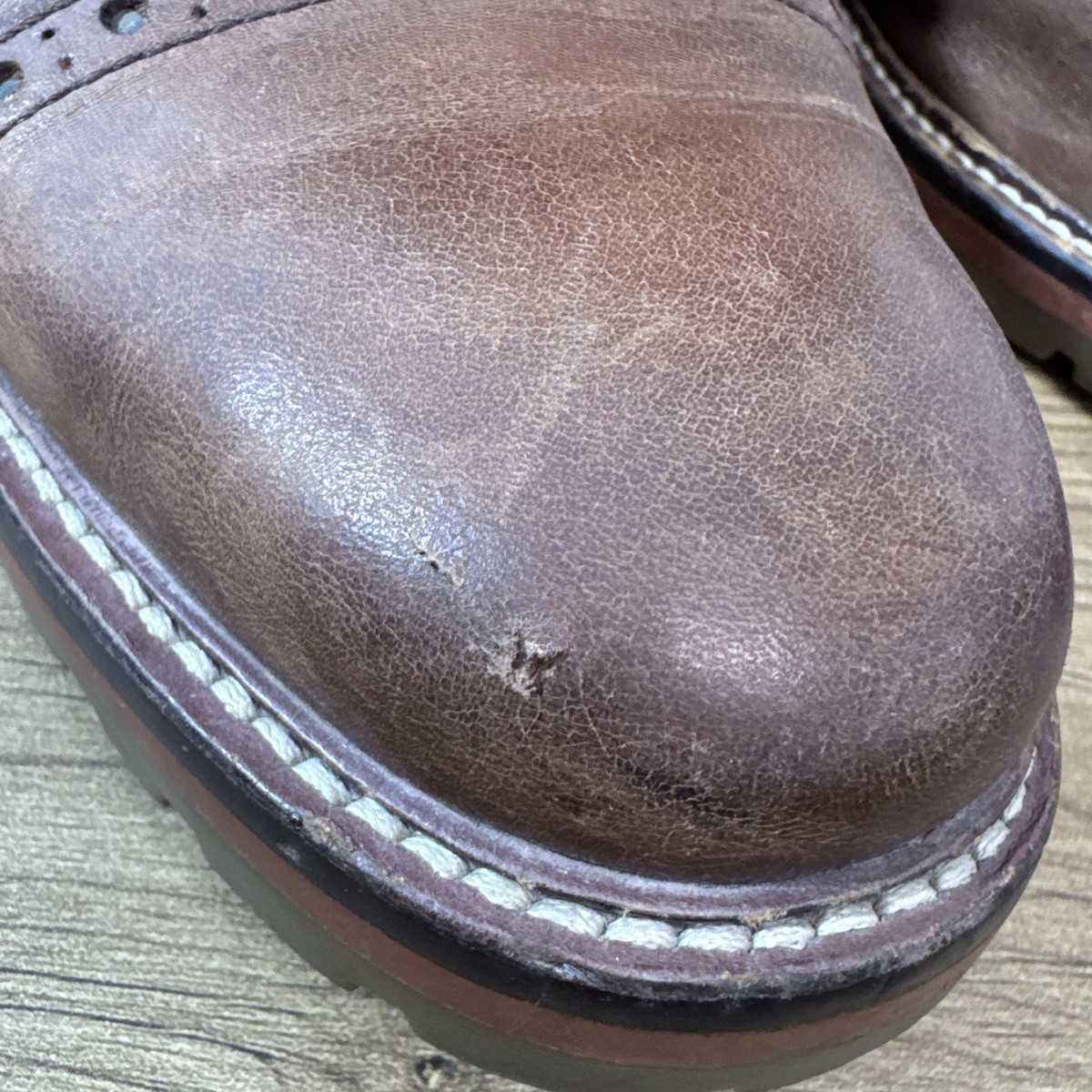 Johnston Murphy Men's Karnes J&M 1850 Cap Toe Dark Brown Leather