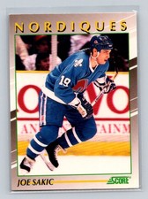 1991-92 Score Young Superstars #20 Joe Sakic Quebec Nordiques