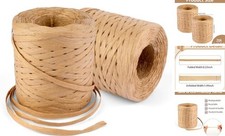 Raffia Ribbon, 2 Rolls 436 Yards Raffia Yarn, Natural Raffia Paper Twine