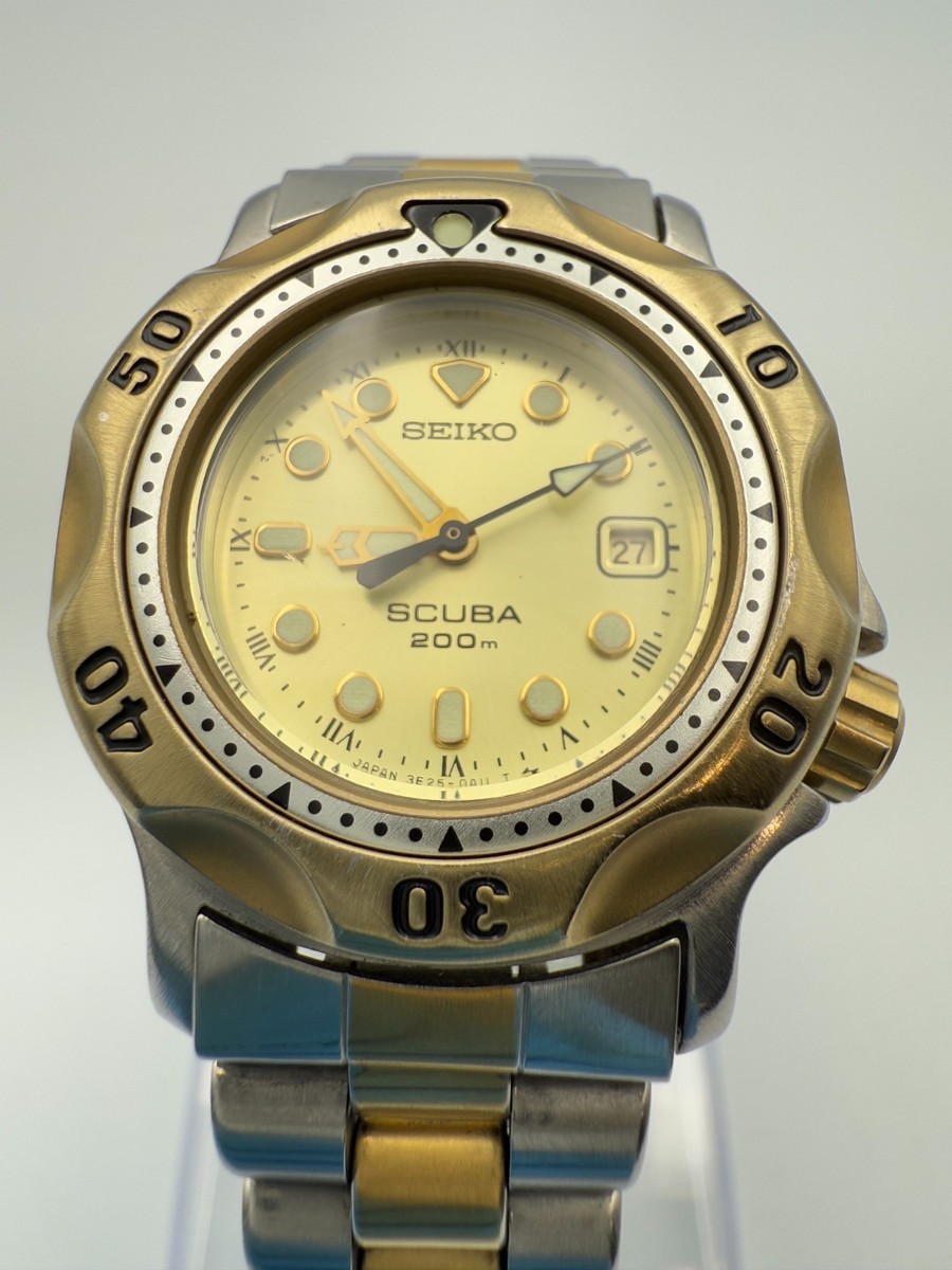 SEIKO Diver Scuba 200M 3E25-0A10 Women's Quartz Vintage Gold Watch
