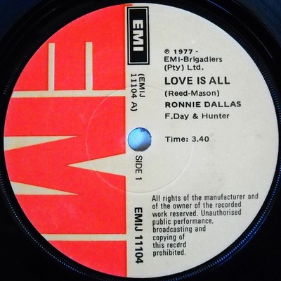 Ronnie Dallas - Love Is All / Roller Coaster (7'', Single) (Near Mint (NM or M-))