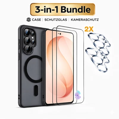 Samsung Galaxy S26 Ultra Plus MagSafe Hülle + Panzerfolie 9H + Linsenschutz Set - Bild 1 von 4