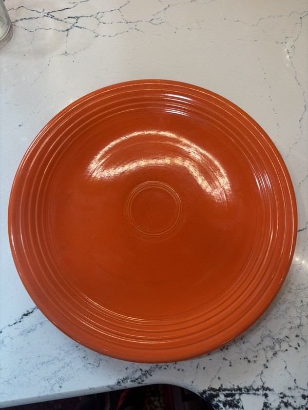 Vintage Fiesta Original Radioactive Red 12" Glaze Chop Plate Platter HLC