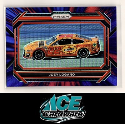 2023 Panini Prizm Racing JOEY LOGANO #98 Red And Blue Hyper Prizm /299 NM SP