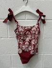 Boden Floral One Piece Swimsuit Red White UK8 1 RVB001 size box