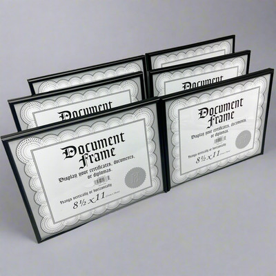 MALDEN INTERNATIONAL DESIGNS (6 PACK) 8½ x 11 Document Frames Black HP6436-81