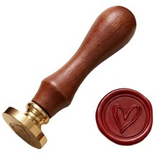 KGCGJVB Heart Wax Seal Stamp Vintage Brass Head Wooden Handle Sealing metal