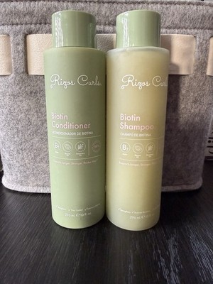 Rizos Curls Biotin Shampoo and Conditioner Set (10 oz Bottle Each)