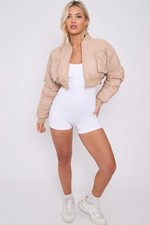 Cropped Cargo Bomber Jacket