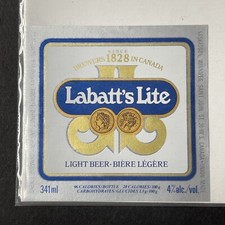 Vintage 1970s Labatt's Lite Canada UNUSED Foil Label SQUARE VARIANT Q2086