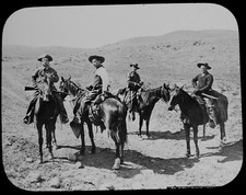 COWBOYS AT MEDICINE HAT ALBERTA CANANA C1900 Magic Lantern Slide PHOTOGRAPH