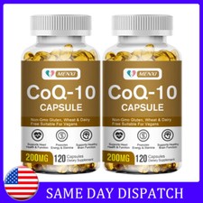 CoQ10 200mg, 240 Capsules, Vegetarian Capsules, Non-GMO Coenzyme Q10 Ubiquinol 