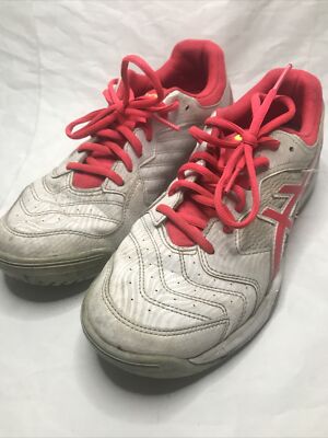 Asics Women's Gel-Dedicate White & Red Lace Up Running Shoes 1042A067- Size 9