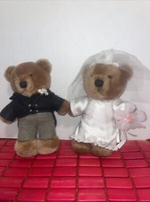 Vintage Dakin Bride and Groom Plush Wedding Bears