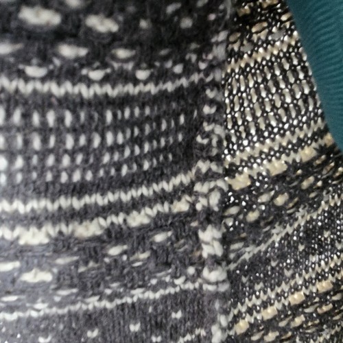 Rüschen behauene Wollmischung vorne offen Fair Isle gestreifter Cardigan Pullover Damen Medium - Bild 3 von 11