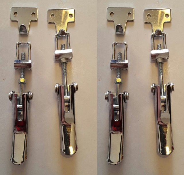 VINTAGE SET OF 4 CHROME ADJUSTABLE HOOD LATCHES NEW RECENTLY MADE eBay