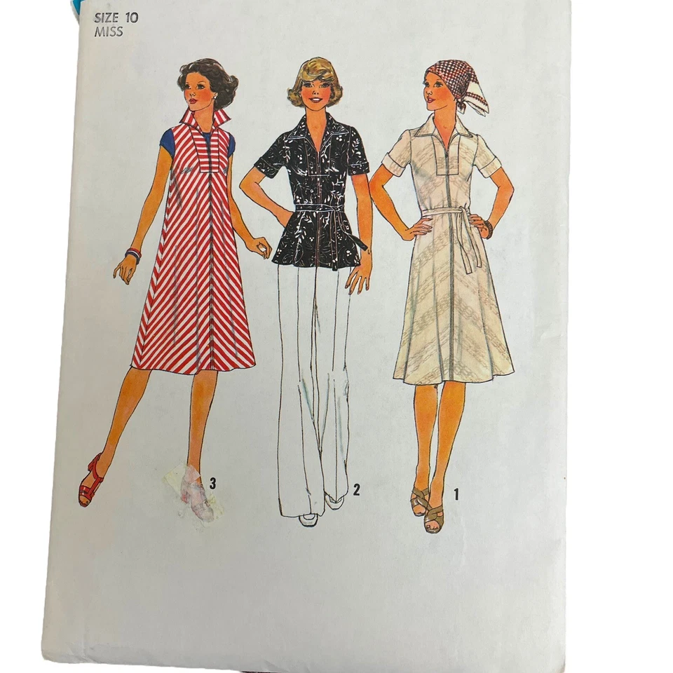 A-Line Tent Dress Jumper Top Sleeveless Sz 10 Pattern Simplicity 7840 Complete - Image 2 of 3