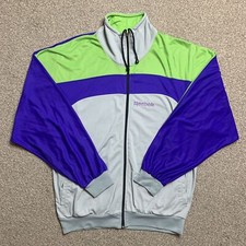 Reebok Tracksuit Top Track Jacket Vintage Spell Out Retro 90s L
