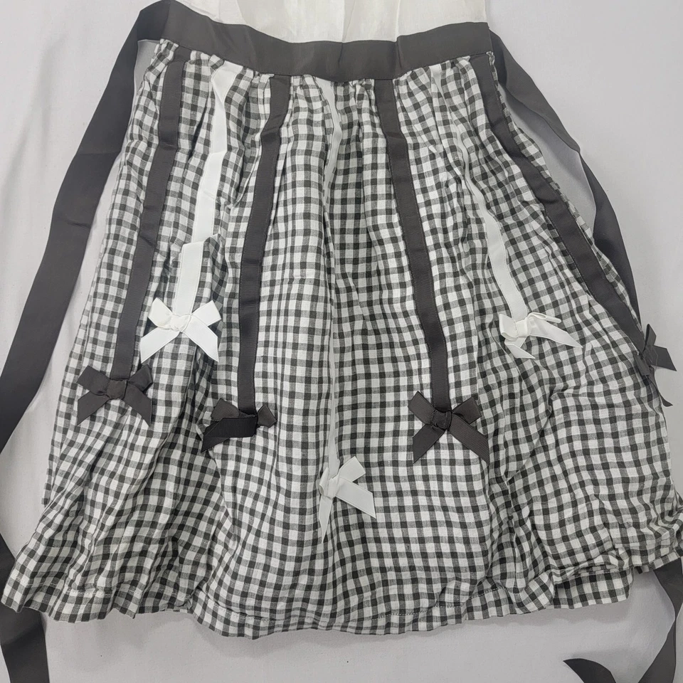 The Children's Place Girl's Sleeveless Dress New Size 6 Brown White Plaid Linen - Image 3 of 4