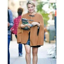 RARE ZARA Cape Camel Tan Wool Coat Buckle Sz S Ref 7522/255/732 ASO Buffy Celeb