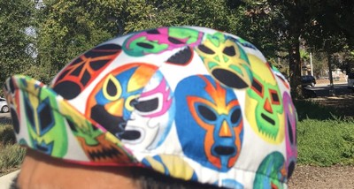 CYCLING CAP MASCARAS 100% COTTON PRINT ONE SIZE HANDMADE