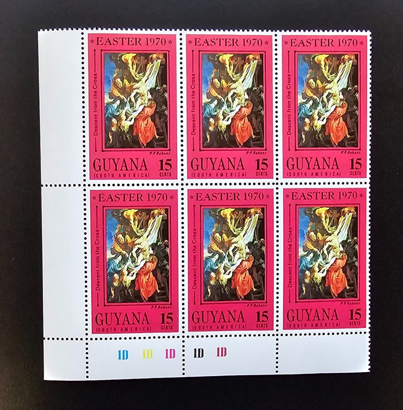 Guyana British Guiana 1970 Easter Paintings Peter Paul Rubens BLK of 6 Sheet #1D