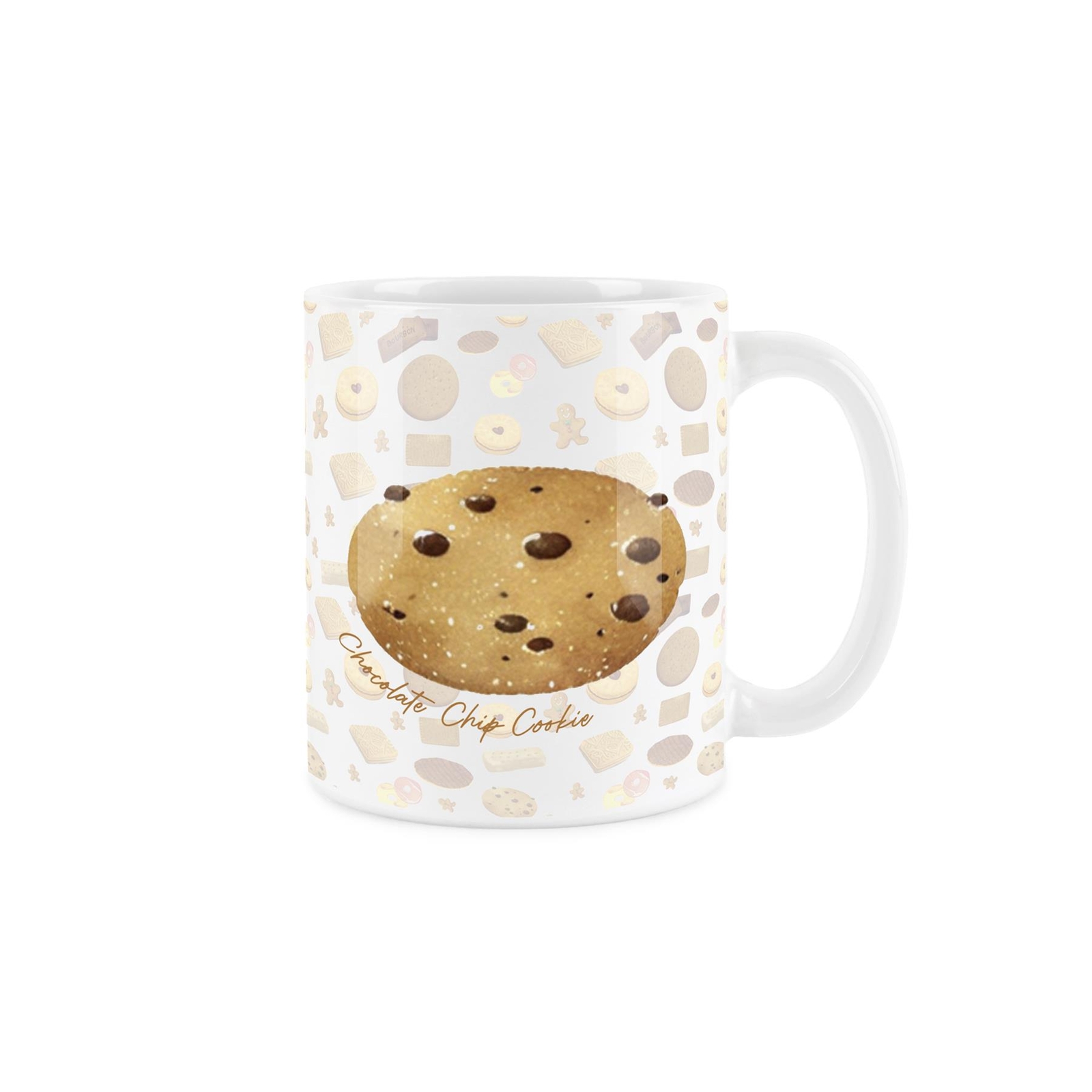 Chocolate Chip Cookie Mug - Novelty Foodies Gifts - Ceramic Tea/Coffee White Cup