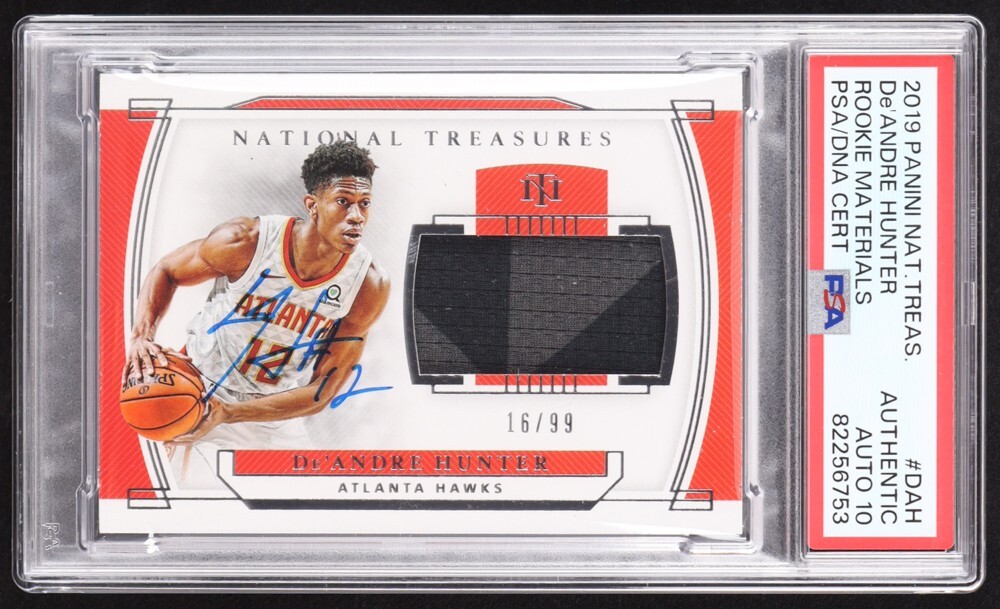De'Andre Hunter Signed 2019-20 Panini National Treasures Rookie Materials #3 RC 